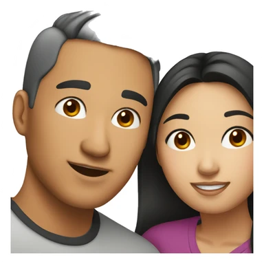 Asian and Hispanic couple selfie sticker