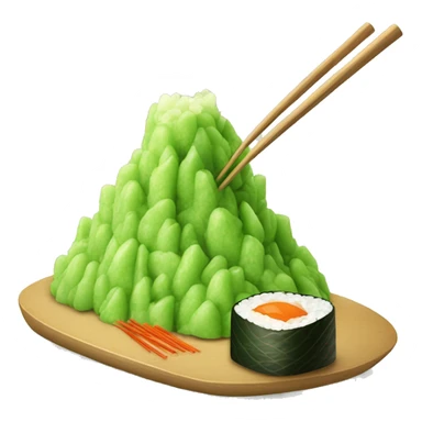 Sushi Wasabi mound with chopsticks sticker