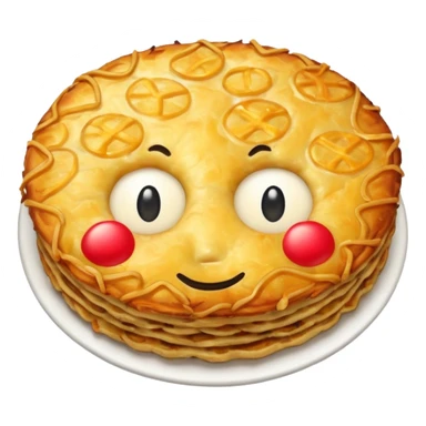 swiss rösti, round, gold and crispy, NO eyes and mouth sticker