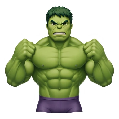 Hulk, green muscular superhero sticker