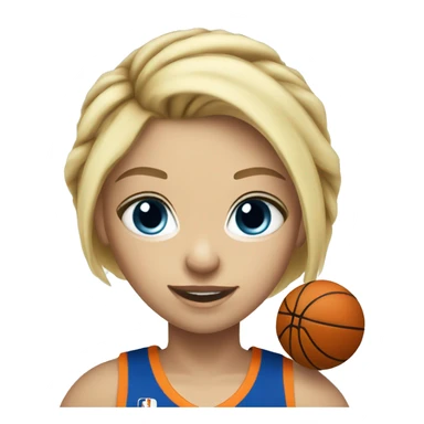 blonde hair blue eyed girl playing basketball sticker