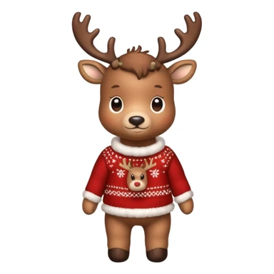 reindeer baby  cute, full body , in a christmas sweater sticker