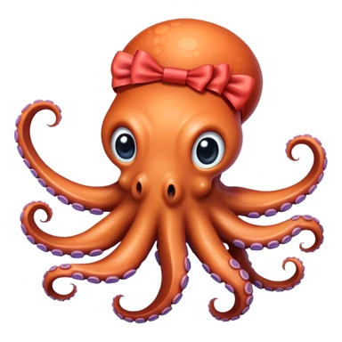 Octopus with a bow sticker