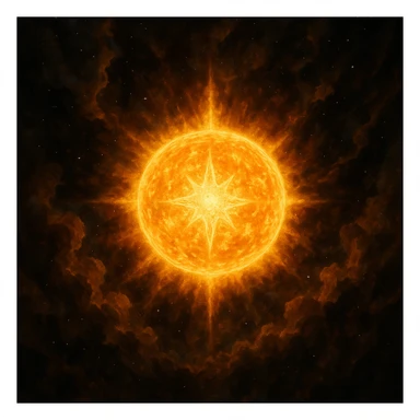 a magnificent star, glowing and radiant, in a dramatic style sticker