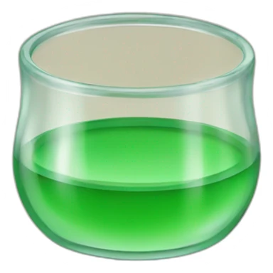 small shotglass with green contents and without-face sticker