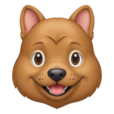 light brown pocket bully facing forwards, head and shoulders. smiling sticker