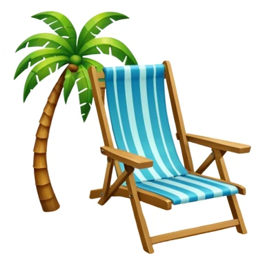 silla de playa y palmeras sol y olas sticker
