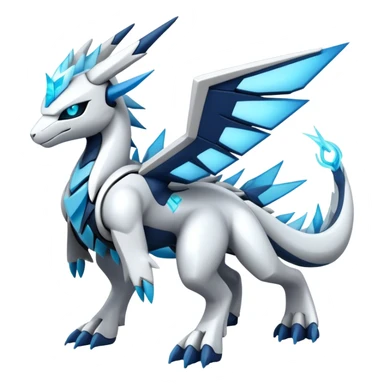 Futuristic Kyurem-reshiram-Glaceon-dialga-hybrid, full body sticker