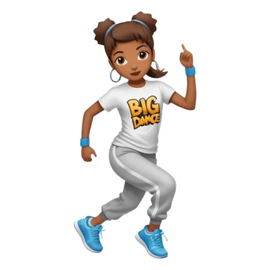 Hip hop Dancer  girl  with a big jogging and an tshirt write in it urban dance sticker