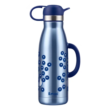 Blueberry patterned thermal water bottle with handle  sticker