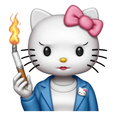 hello kitty with a blunt sticker