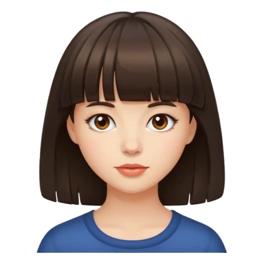 Brunette girl with bangs  sticker