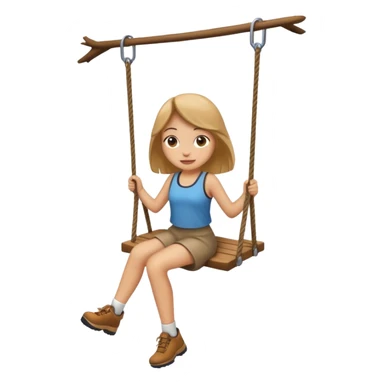 swing hike light brown girl  sticker
