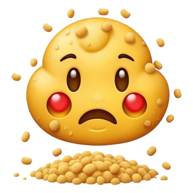 An emoji with crumbs on its face sticker