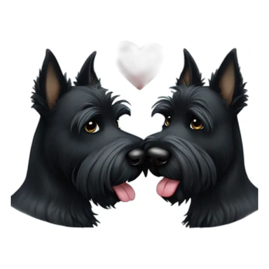 Two black Scottish terrier kissing one male one female sticker