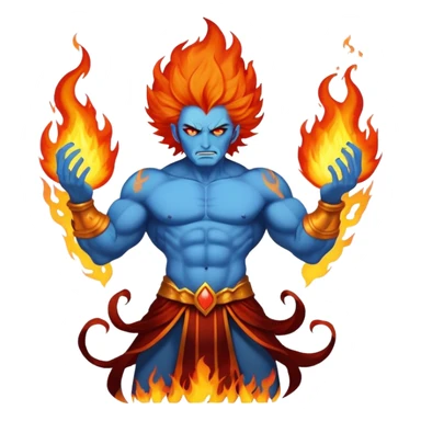 Hades blue god with flaming hair sticker