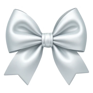 white satin bow, soft and puffy sticker