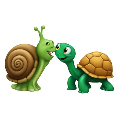 Snail and turtle shaking hands sticker