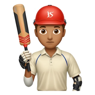 A man hitting a cricket ball with bat sticker