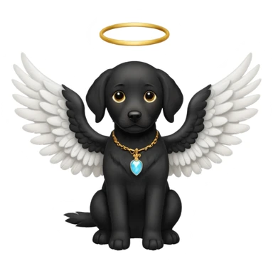 Black lab with angel wings  sticker