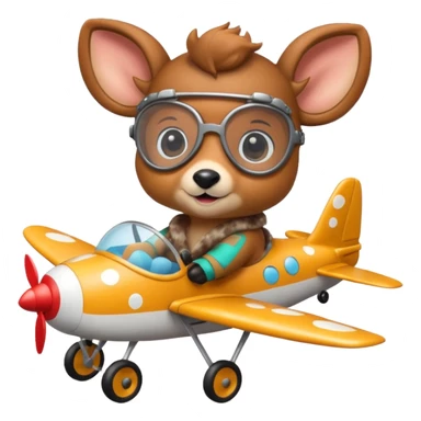 Baby deer airplane sticker