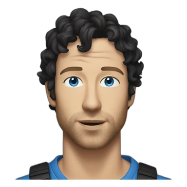 Chris Martin, dark Black hair, Blue eyes with stubble sticker