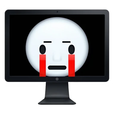 make a computer screen with a error emoji no face like a glitch remove the face that's important sticker