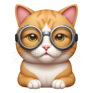 depressed cat with goggles  sticker
