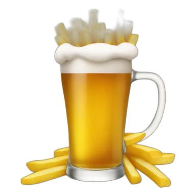 beer and frenchfries sticker