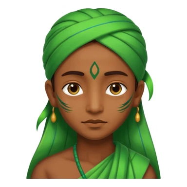 Indian person with green streaks around them sticker