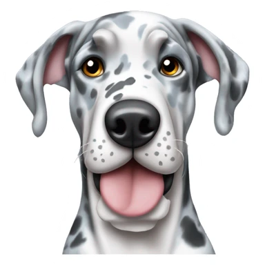 Blue Merle Great Dane with hearts on his eyes sticker