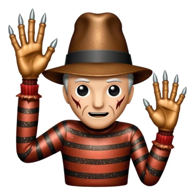glitter claw freddy krueger sticker