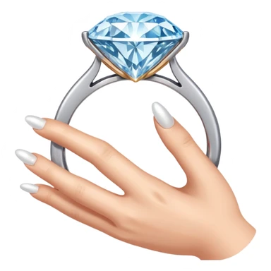 a hand holding a diamond engagement ring  sticker