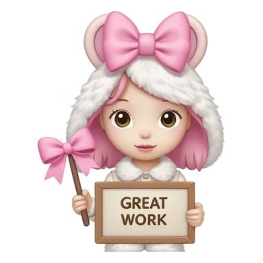 mymelody with sign that says great work sticker