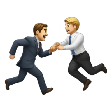 man chasing an attorney sticker