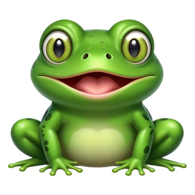 Very cartoony green frog with exaggerated features, big bulging cross-eyes, and long tongue sticking out, silly comic expression sticker