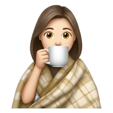 White Girl drinking tea with blanket on sticker