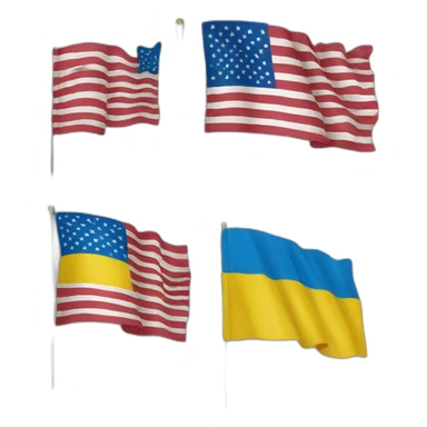 Ukrainian and USA flags sticker