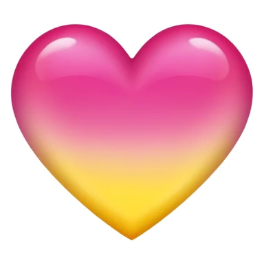 Dark pink to yellow double gradient heart sticker