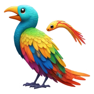 Bird with a pet snake sticker