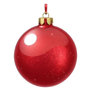 Red glitter ball ornament, matte sticker