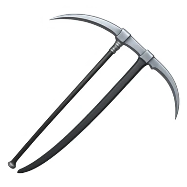 The scythe of the God of Death is long, straight, and pure black, symbolizing death. sticker