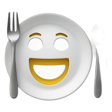 smile plate and cutlery sticker