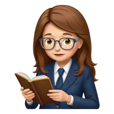 grandma reading in suit long hair sticker