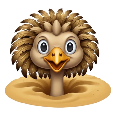ostrich head in the sand sticker