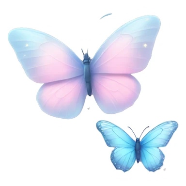 Light blue butterfly facing a light pink butterfly with trails of sparkles sticker