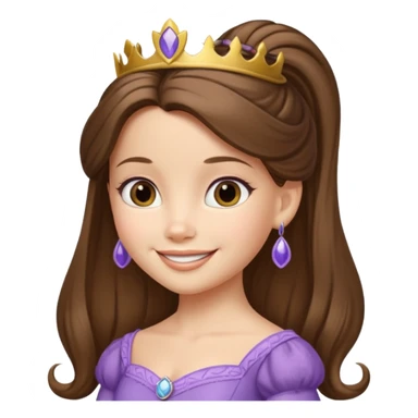 princess sofia the first with long hair with high ponytail sticker