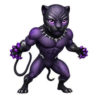 fierce black panther with vibrant purple eyes sticker