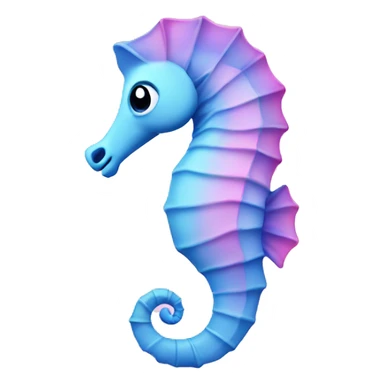 Blue and pink pastel seahorse sticker