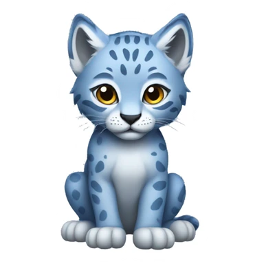 A blue lynx cub full body sticker